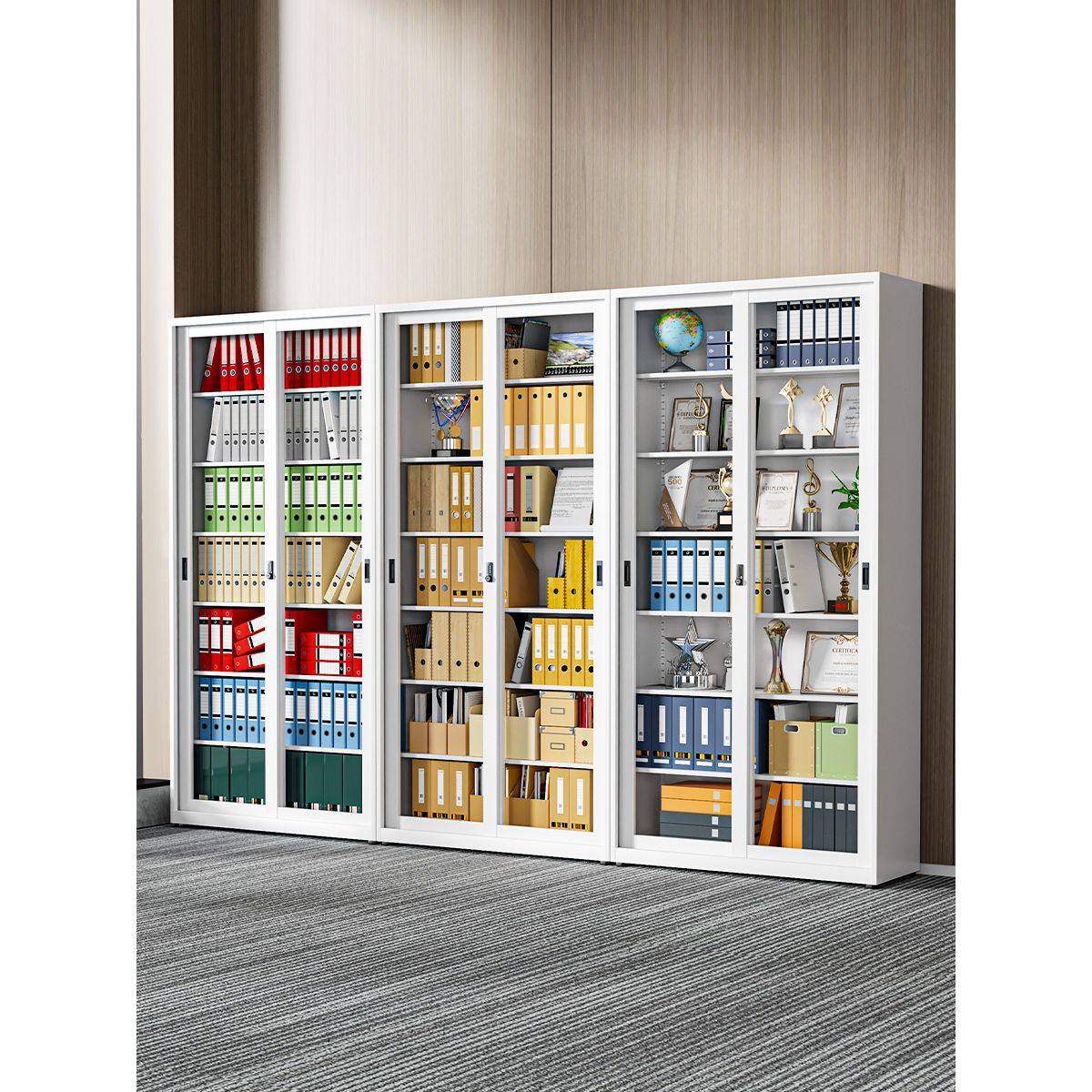 办公室玻璃推拉门文件柜会计财务资料柜档案柜带锁铁皮柜置物书柜,商业/办公家具,办公储物柜,淘宝优惠券,粉丝福利购,淘宝优惠卷