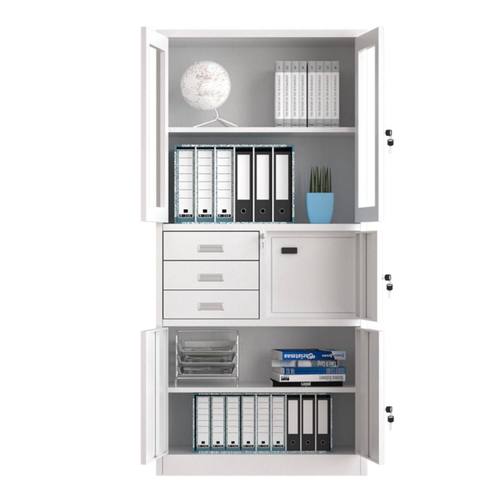 三斗保密码锁铁皮柜办公室文件柜财务凭证资料柜档案柜家用书柜子