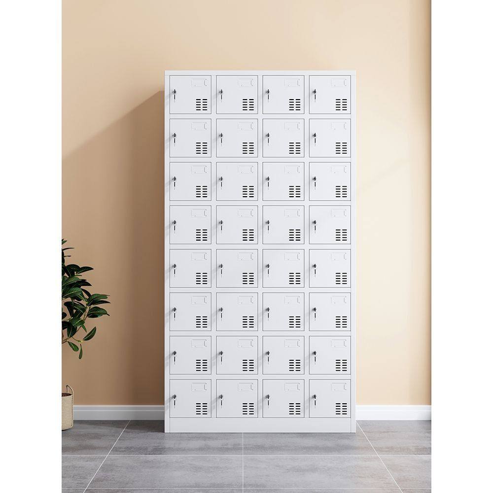 佛山工厂32门铁皮更衣柜子员工车间储物柜带锁碗柜手机柜多格鞋柜,商业/办公家具,办公储物柜,淘宝优惠券,粉丝福利购,淘宝优惠卷