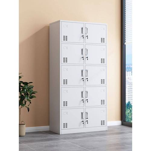 广州钢制十门员工铁皮更衣柜子工厂宿舍10门浴室换衣柜带锁储物柜