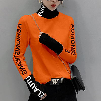 印花高龄打底衫女薄款长袖T恤女