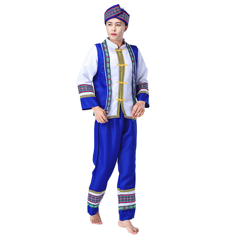 彝族衣服彝男舞蹈演出服