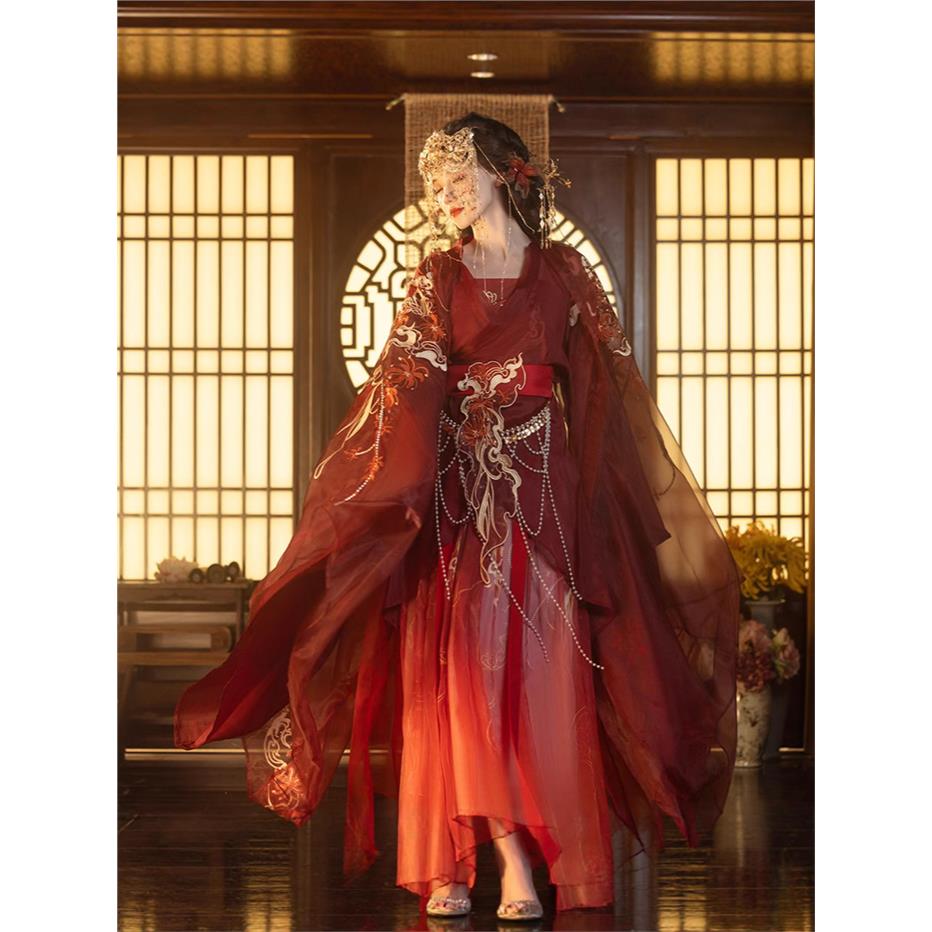 新款原创汉服女重工刺绣