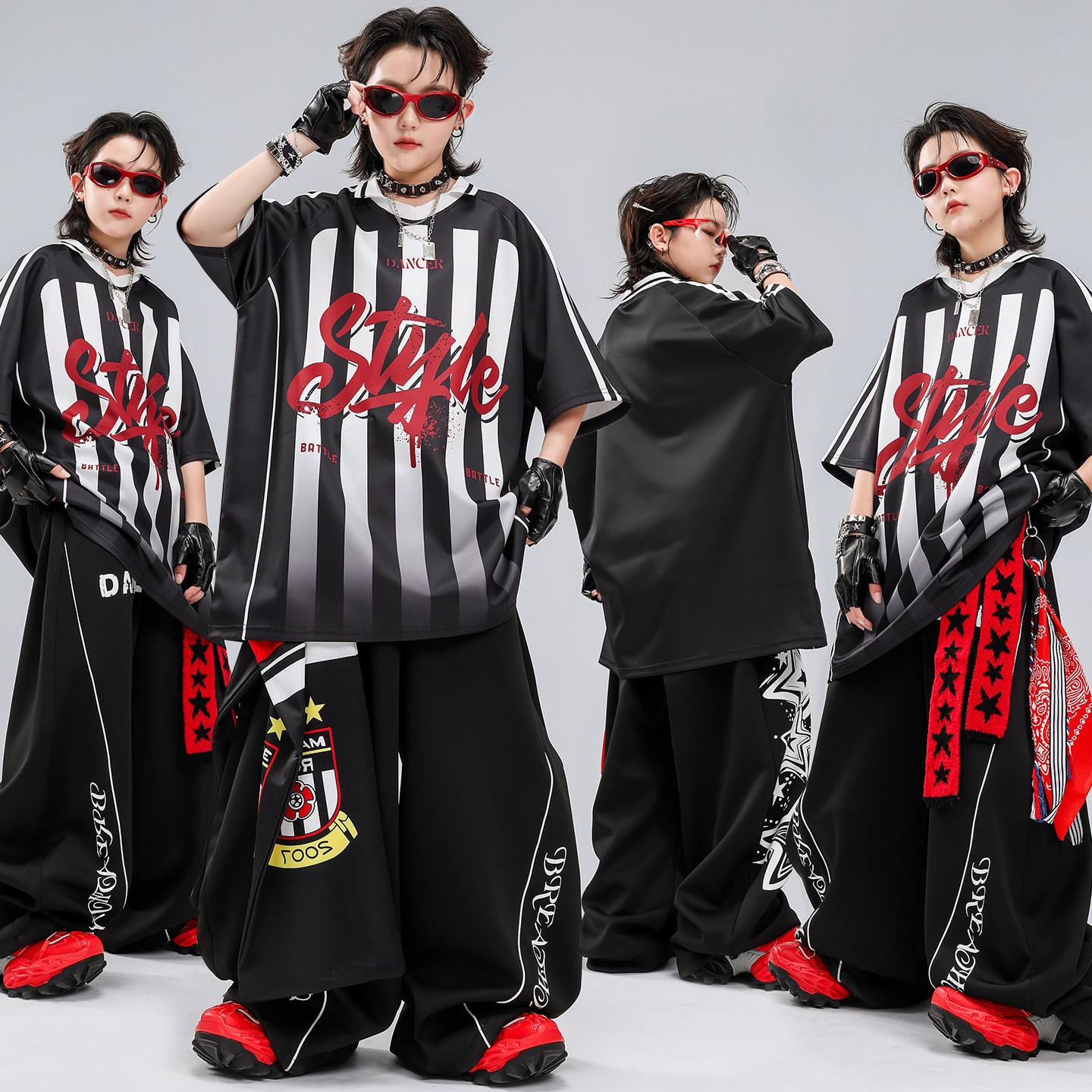 街舞儿童潮服嘻哈男童黑