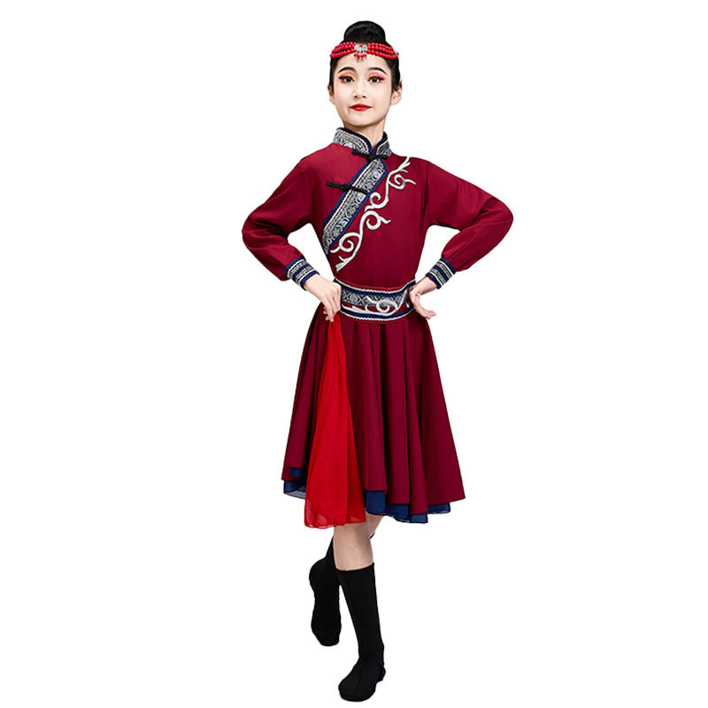 蒙古族女童舞蹈演出服56