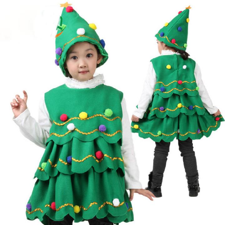 儿童圣诞树服装女衣服宝