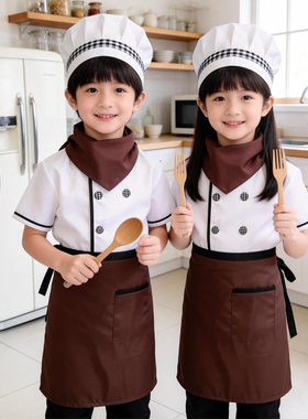 儿童厨师服幼儿演出服小孩游戏职业服装表演少儿小厨师扮演服