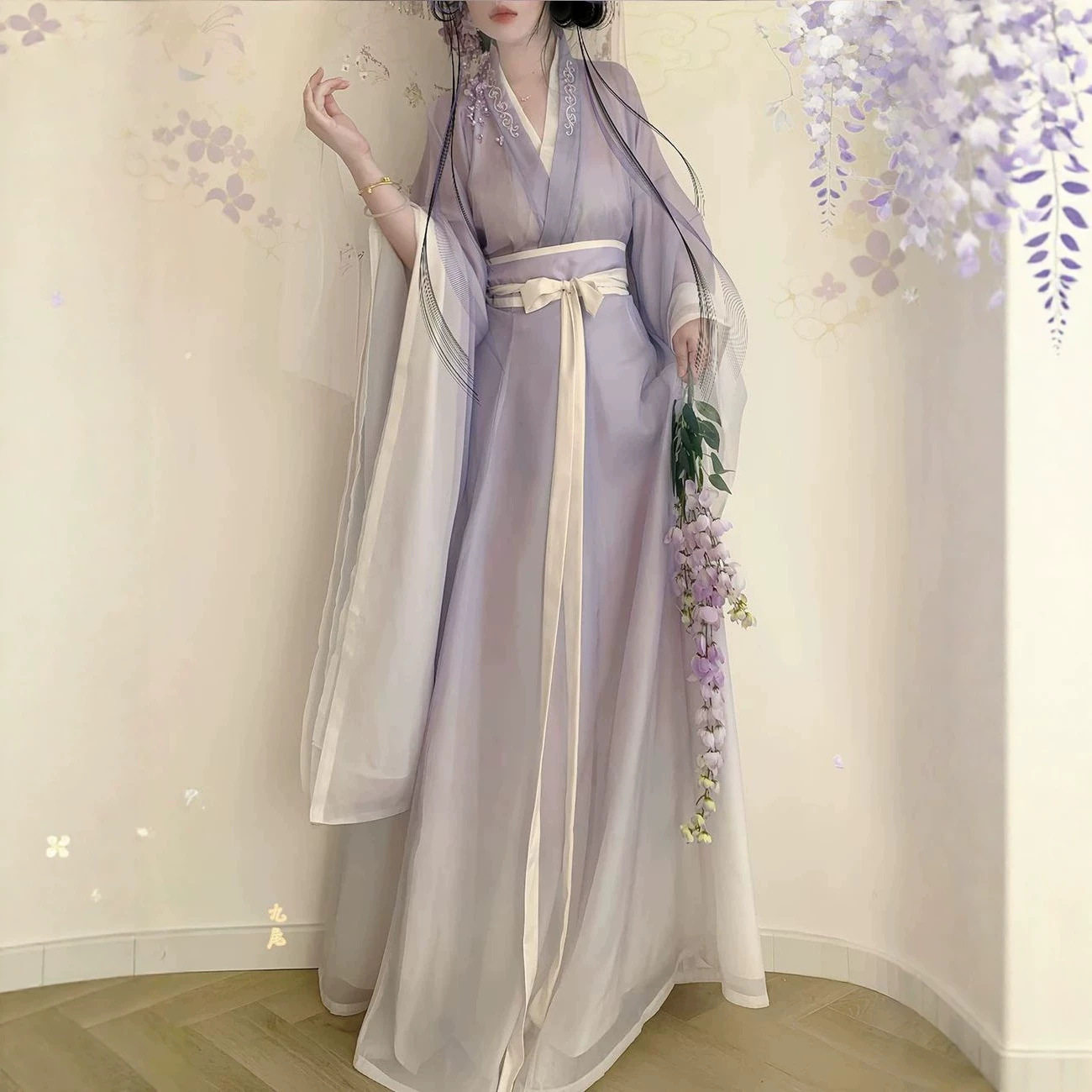 原创魏晋南北朝汉服女2026新款绣花大袖显瘦仙气日常夏秋破裙古装