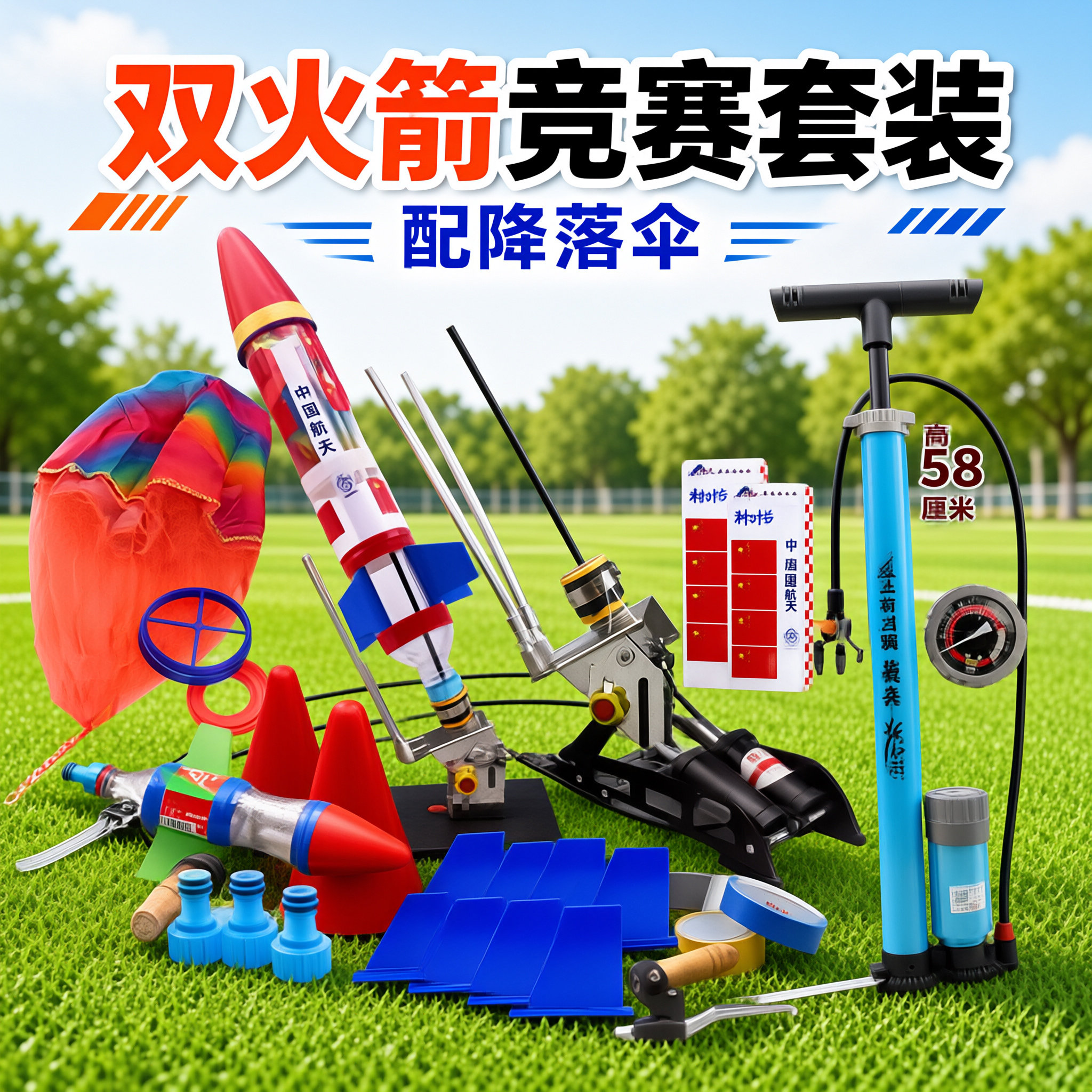 飞天喷水火箭发射器降落