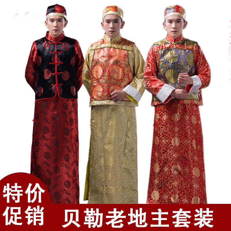 长款婚庆司仪新郎红色