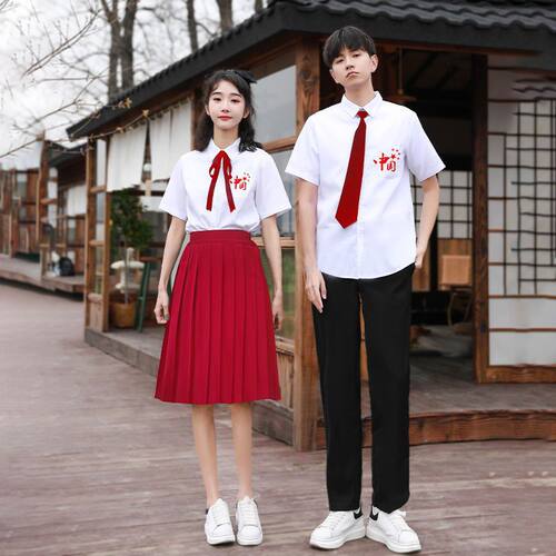 小学生演出国庆班服初高中生红歌合唱比赛诗朗诵比赛服装女校园风