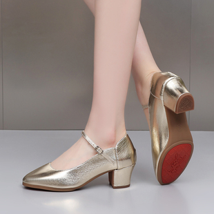 舞鞋维吾族跳舞鞋金跟舞蹈鞋金色新疆舞民族舞鞋藏族舞摩登广场舞
