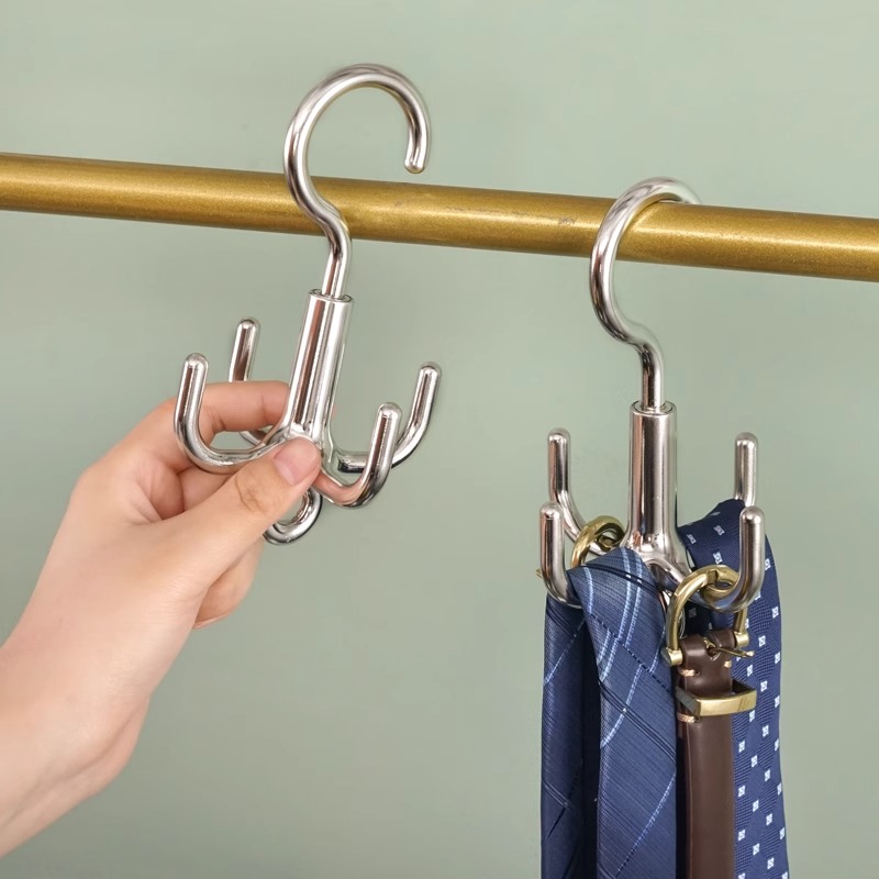 可旋转四爪挂钩免打孔挂围巾帽子衣服钩子家用挂包包吊带收纳神器