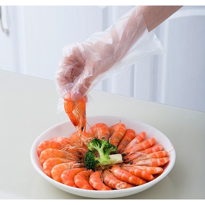 一次性手套食品级加厚手膜透明pe塑料薄膜自行车滑雪攀岩防滑薄款