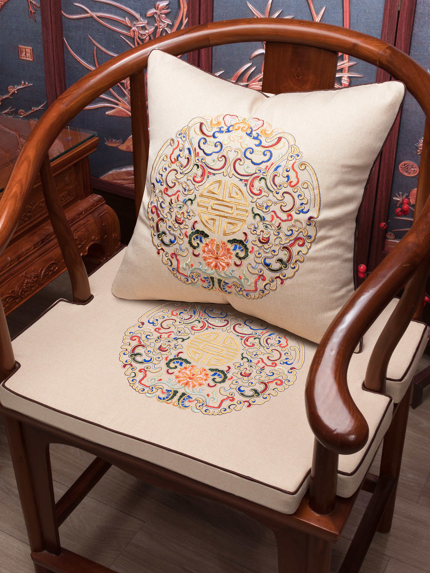 中式红木椅子坐垫太师椅圈椅实木餐椅官帽茶椅座垫海绵沙发垫定制