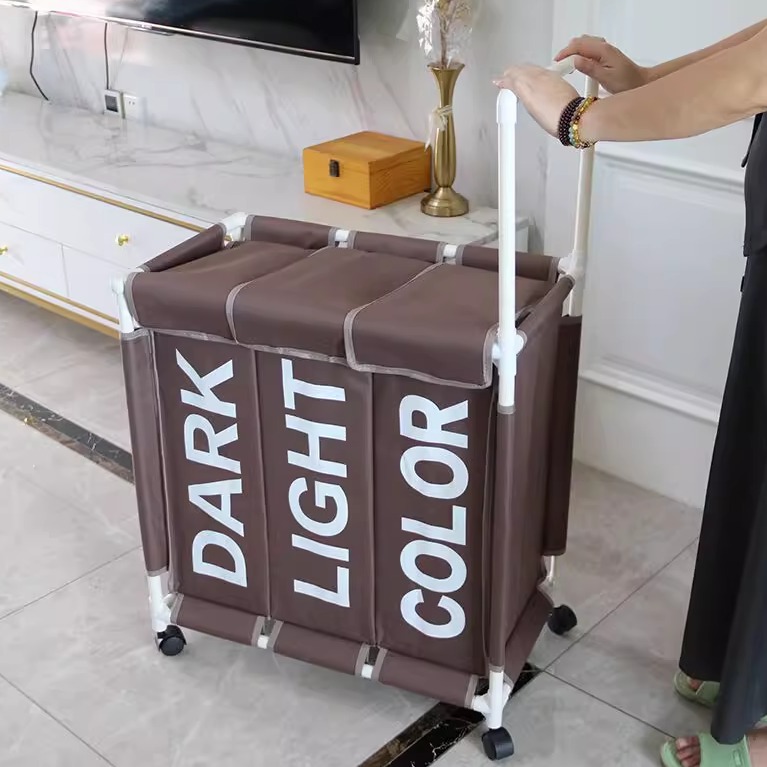 三格扶手帶輪可移動分格收納加蓋