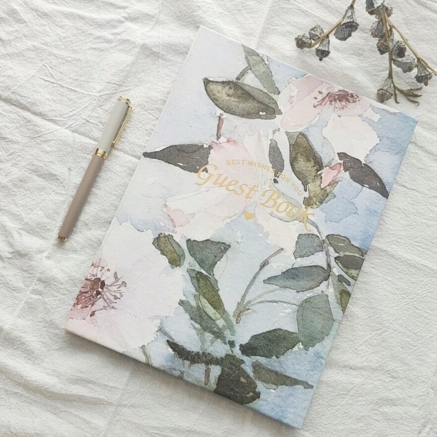 ins风油画婚礼签到册会议商务签到本签名册礼金簿会议结婚礼金册