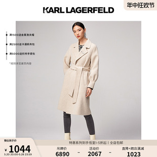 双排扣羊毛大衣女老佛爷 KARL LAGERFELD卡尔拉格斐2020早春新款