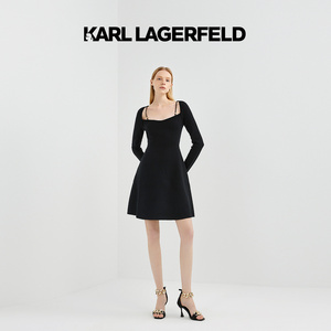 KARL LAGERFELD卡尔拉格斐2023夏款针织紧身连衣裙老佛爷221L2006