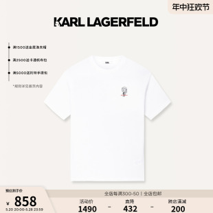 KARL T恤男老佛爷 KL钉珠刺绣短袖 LAGERFELD卡尔拉格斐2024夏新款