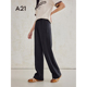阔腿宽松直筒裤 A21女装 垂感拖地休闲裤 夏季 宽松长裤