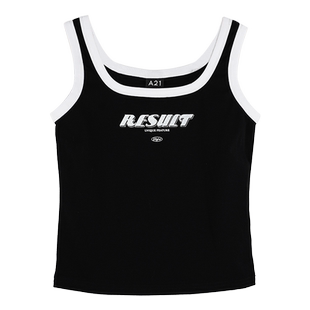 A21女装针织修身方领背心夏季新款美背外穿薄款撞色简约短款吊带