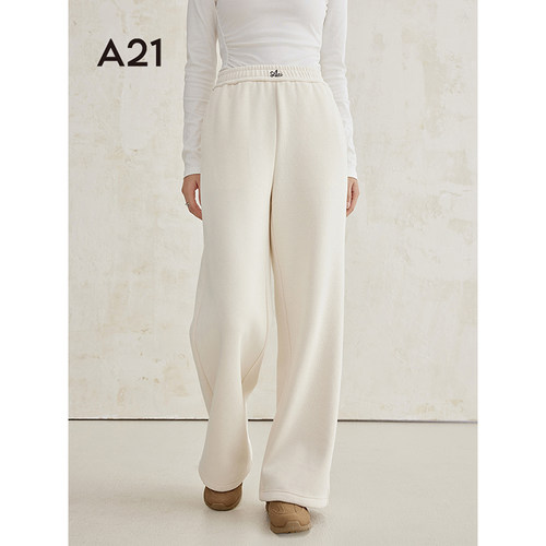 A21女装运动休闲松紧腰长裤卫裤