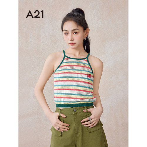 A21女装毛织合体圆领吊带