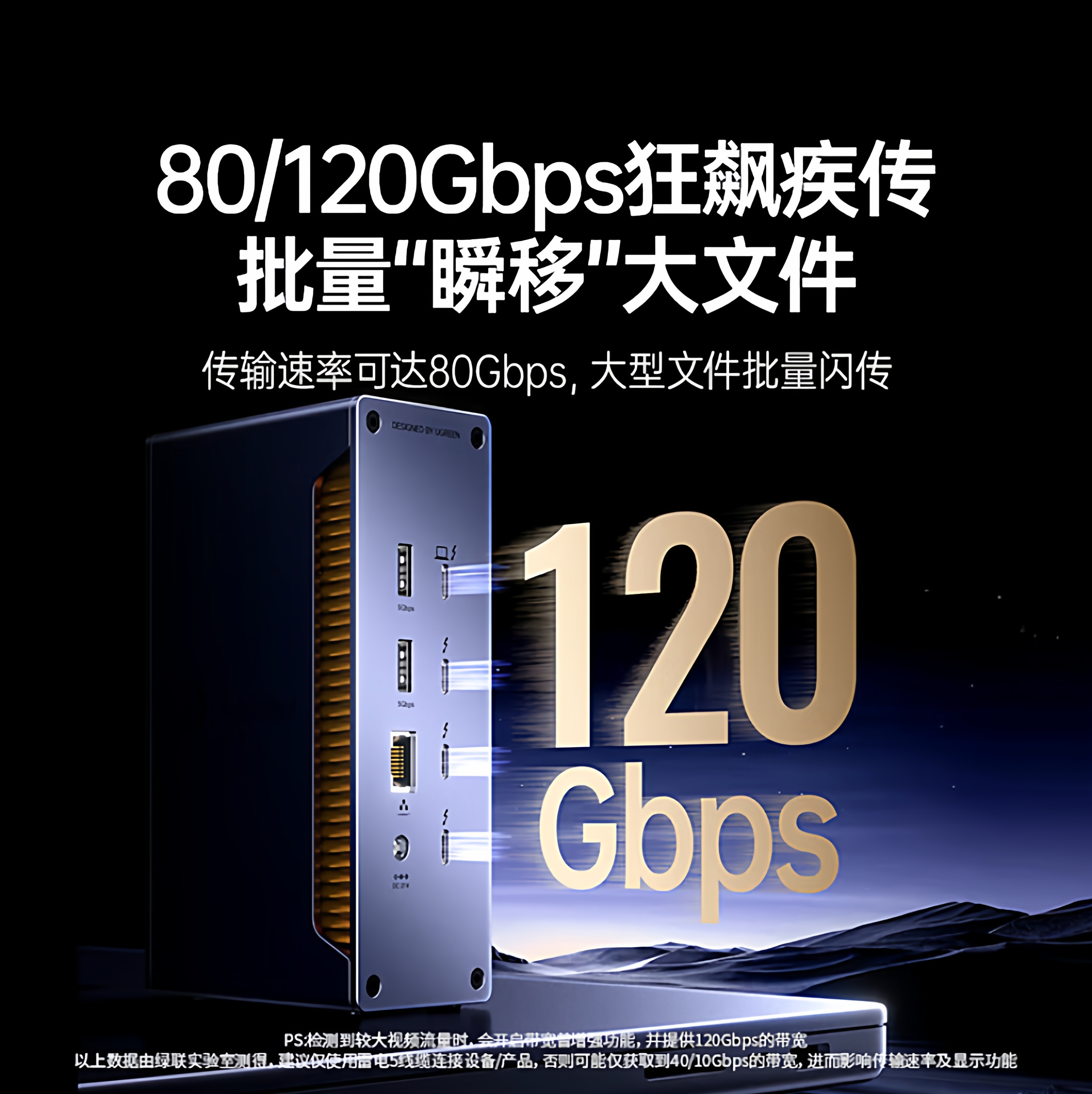 绿联TB雷电4扩展坞USB48K三屏