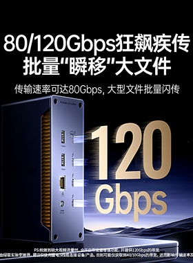 绿联TB雷电4扩展坞Thunderbolt雷雳USB4 8K三屏异显Type-C拓展坞