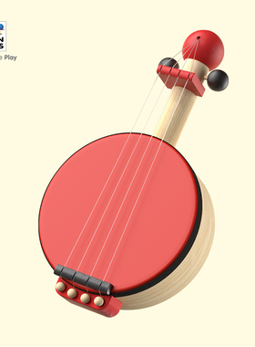 plantoys木制音乐启蒙班卓琴儿童早教乐器玩具1-3周岁礼物6411
