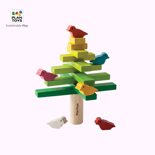 儿童益智堆叠平衡树木制玩具