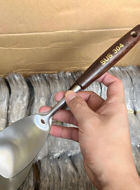 实木迷你小锅铲炒菜不锈钢家用食品级铲子套装厨房木柄老款胡桃木