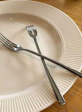 不锈钢网红爆款水果叉抗菌叉子餐具1810不锈钢聚餐吃蛋糕点心叉子