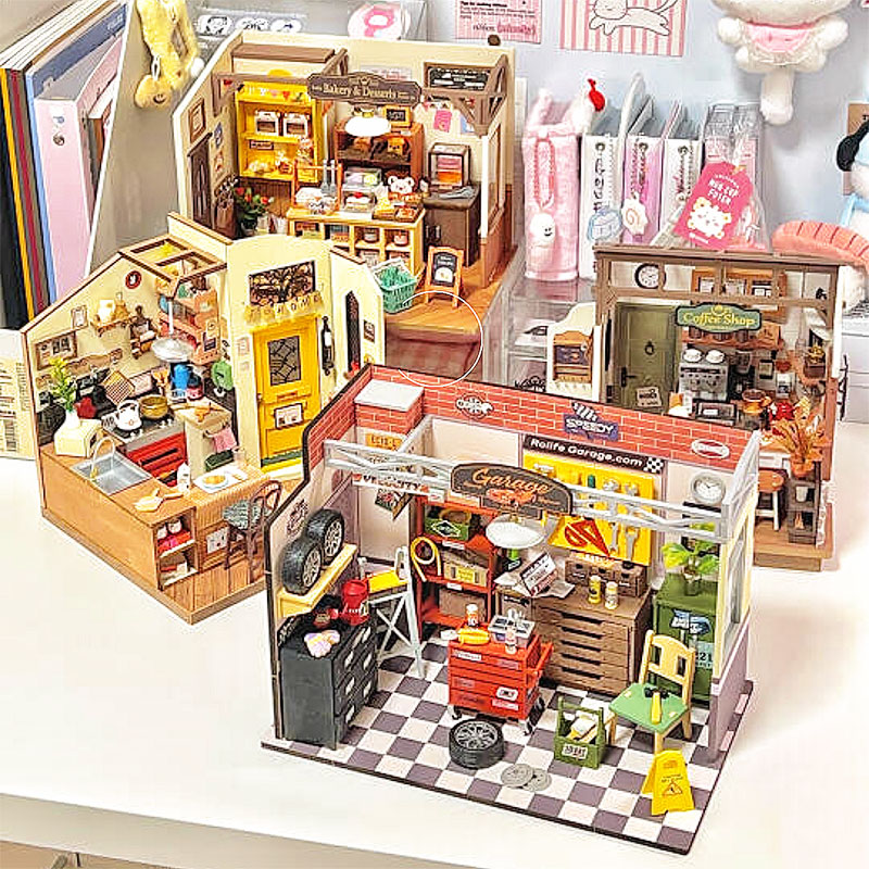 若来正品梦想汽修间积木diy小屋