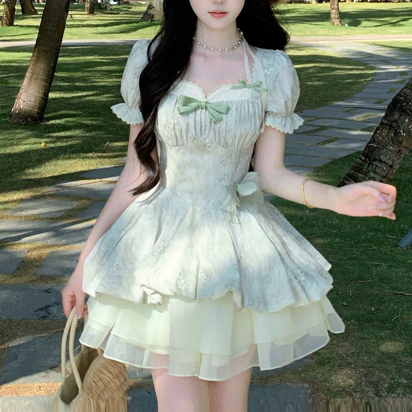 甜美公主风小清新蕾丝泡