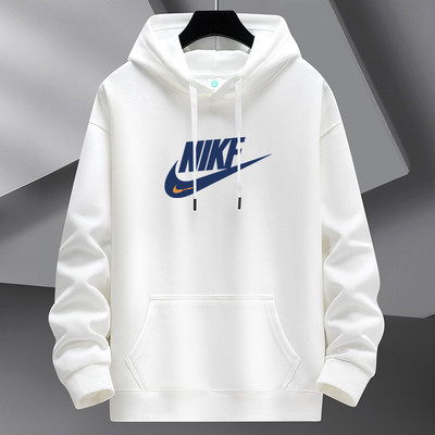 奥莱连帽卫衣男春秋季加绒款青少年学生宽松休闲外套上衣秋冬潮男