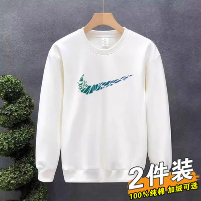 奥莱清仓纯棉圆领卫衣男宽松休闲春秋季潮牌青年长袖上衣秋冬打底