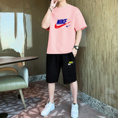 短裤 两件套 日常休闲宽松时尚 青年休闲短袖 一折专区 纯棉男夏季