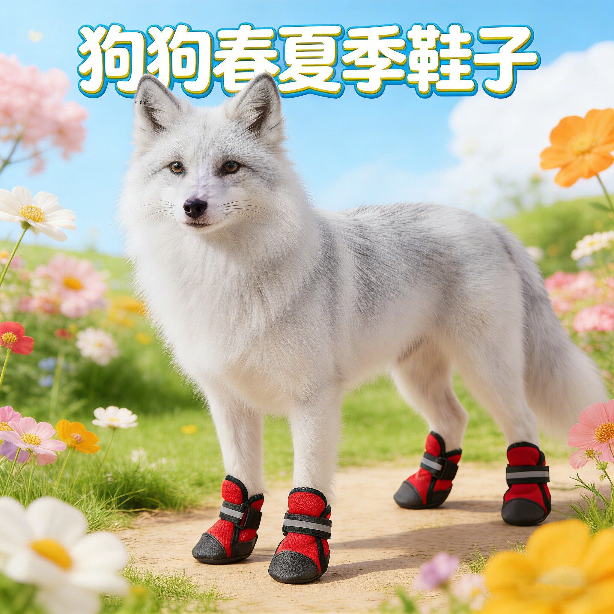 宠物狗狗鞋子银狐专用大型犬软底甩不掉鞋套大狗透气四季款凉鞋