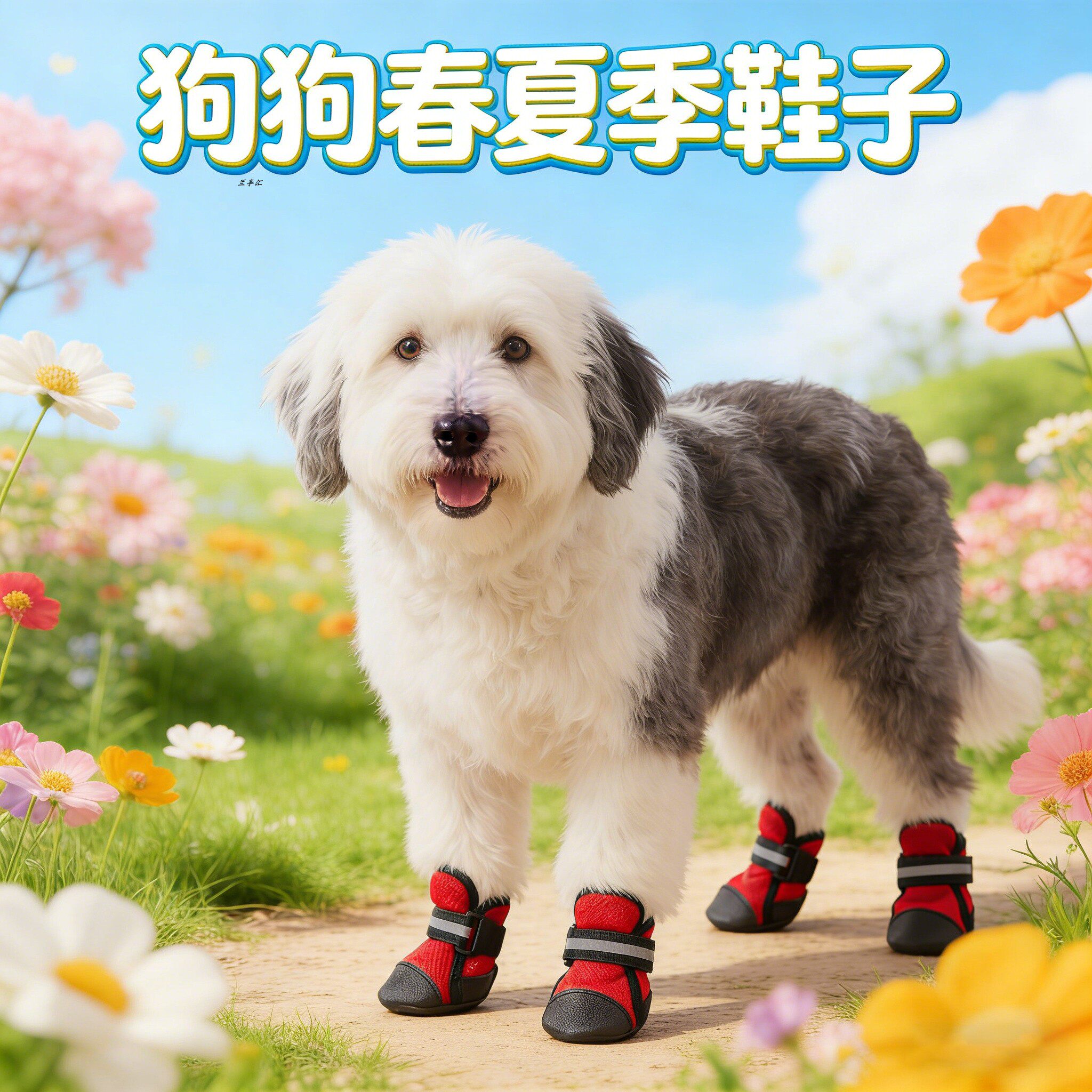 宠物狗狗鞋子古牧专用大型犬软底甩不掉大狗凉鞋春夏季透气鞋套