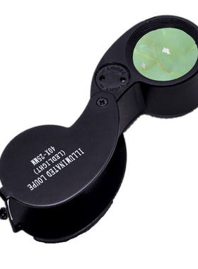 JHOPT40x25迷你金属带灯珠宝玉石鉴定放大镜带双LED灯高倍显微镜