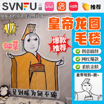 见到朕为何不跪毯子搞怪2025新款浴巾创意送礼好友龙图皇帝毛毯zx