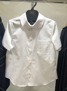 自制新款 cdg 经典定番 小圆领校园风 短袖 薄免烫夏款白 衬衫