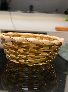 创意手工竹编果盘家用小号餐桌