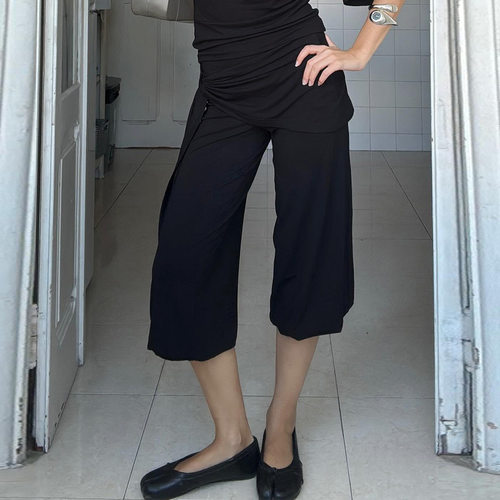 Loose leg cinching cropped pants 宽松束脚七分裤百搭休闲裤女