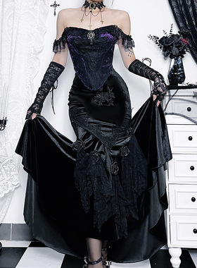 Wrapped hip fishtail skirt 性感暗黑哥特气质修身包臀鱼尾裙女