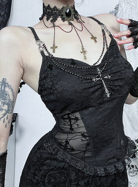 Gothic style chain camisole top 哥特风链条可拆卸吊带背心上衣
