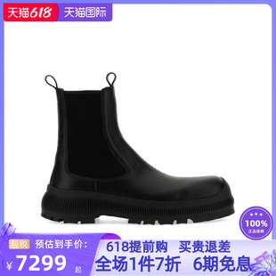 时尚 Jil 男士 黑色FW24 Sander新款 休闲切尔西靴马丁靴短靴皮鞋
