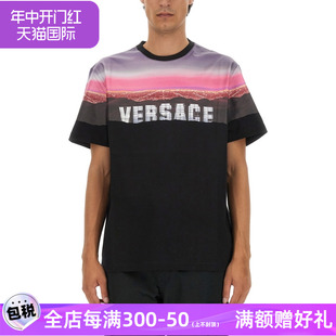 范思哲新款 VERSACE 休闲短袖 Versace 男装 时尚 T恤 HILLS印花修身